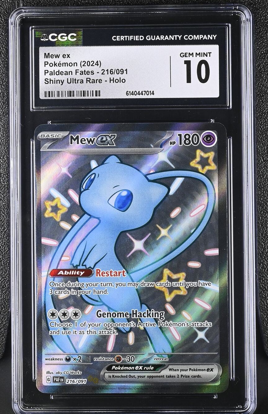CGC 10 GEM MINT Mew ex 216/091 Pokémon 2024 Paldean Fates Shining Ultra Rare